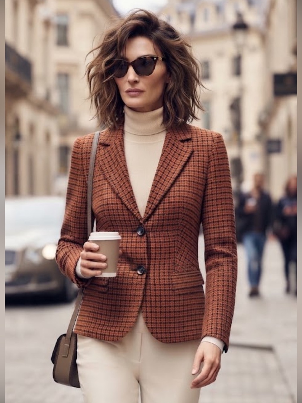 Talbots Houndstooth Wool Blend Blazer Tailored Classic